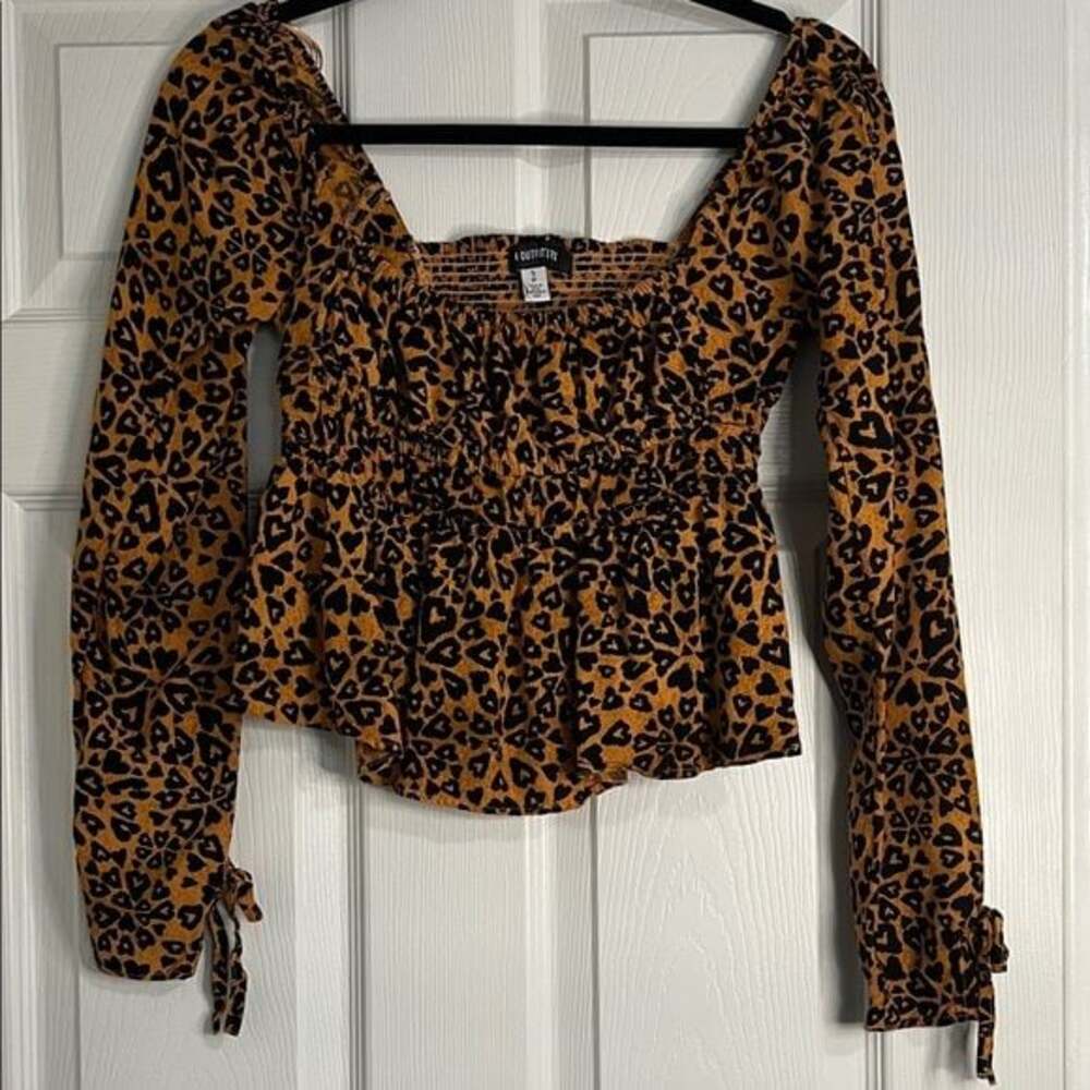 Urban Outfitters Leopard Print Square Neck Blouse